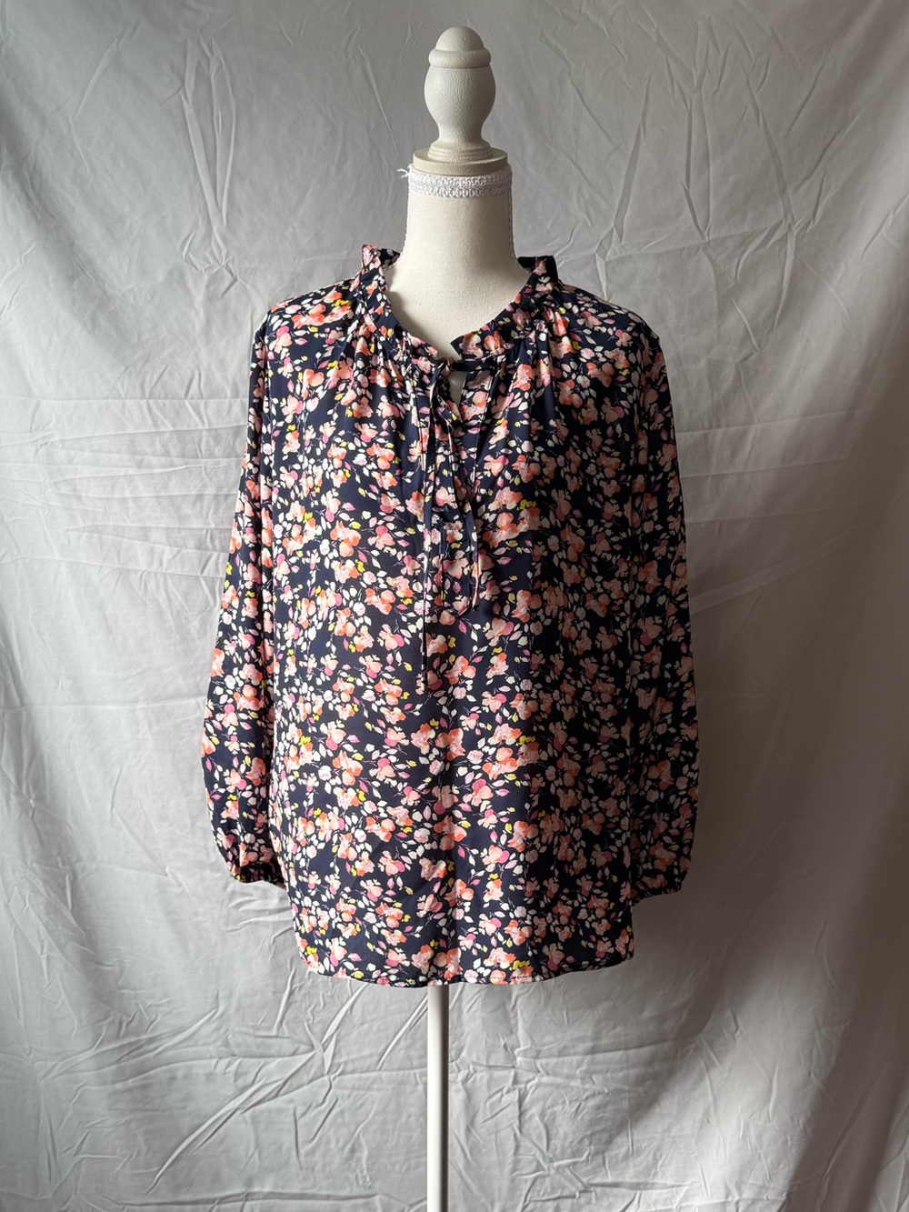 Counterparts Floral Tie-Neck Blouse